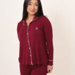 Conjunto Americano Rosa -  Bordô