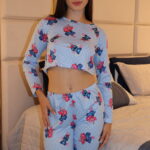 Pijama Longo Cropped - Stitch e Angel